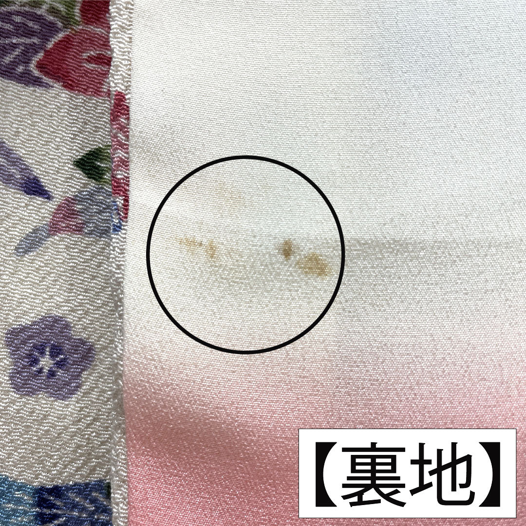 小紋 正絹 身丈157cm 裄丈64cm 袷 生成り色(きなりいろ) 京紅型 吉祥文様 Aランク クリーム系 1115004893315