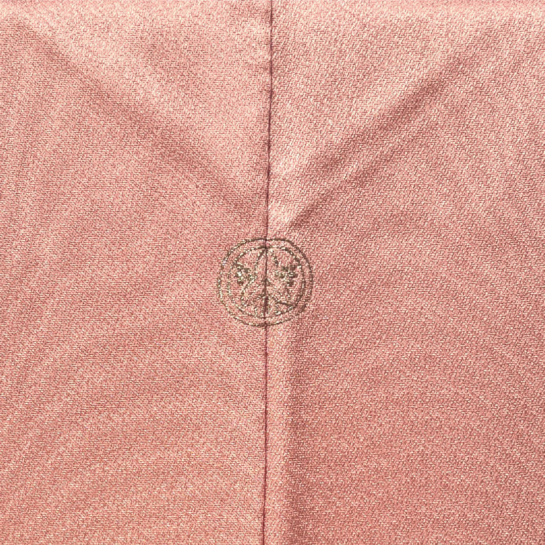 訪問着 正絹 袷 身丈158.5cm 裄丈62.5cm 一斤染色(いっこんぞめいろ) 京友禅 草花模様 一つ紋 丸に沢瀉 Aランク ピンク系 1112004763313