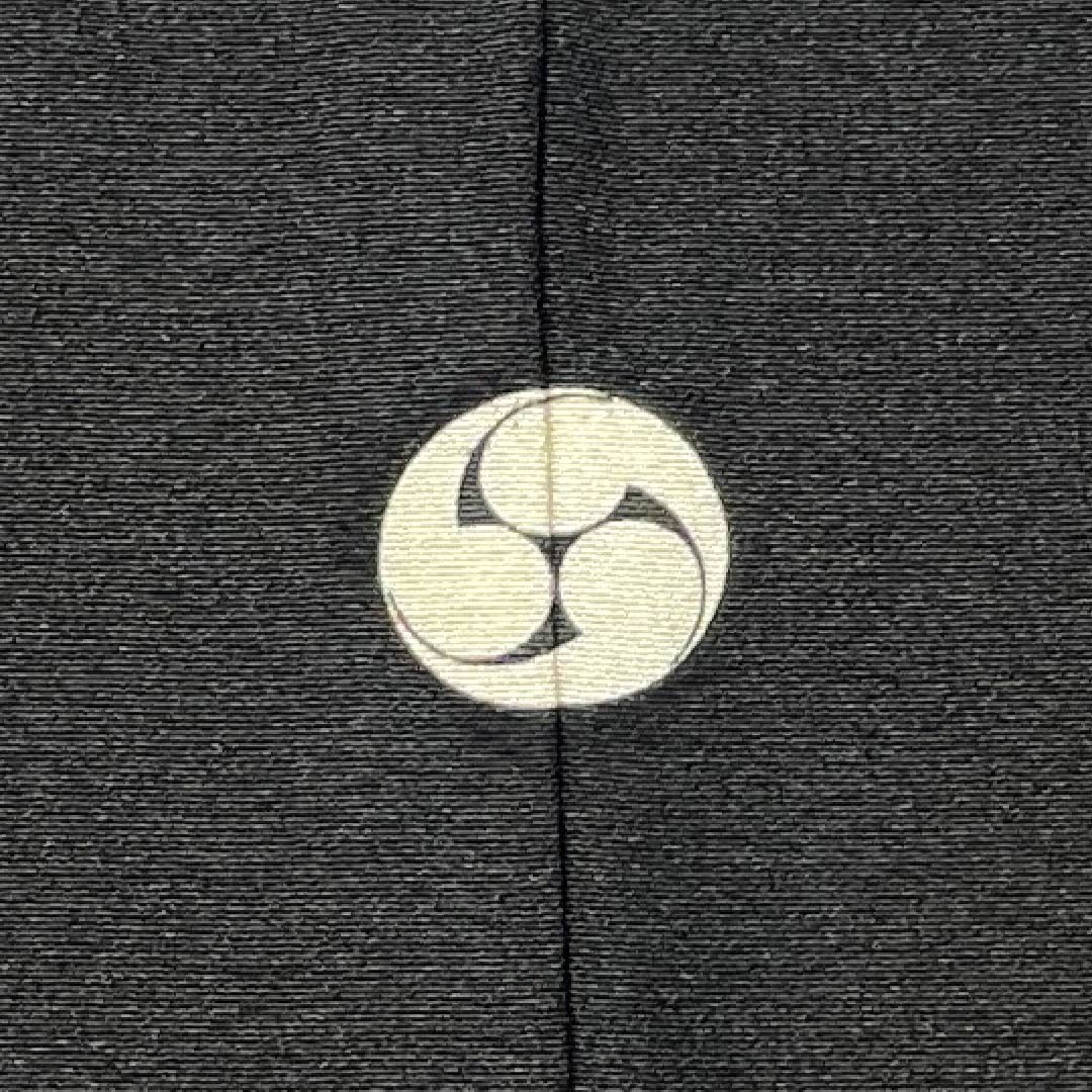 黒留袖 正絹 Bランク 身丈161cm 裄丈66cm 袷 京友禅 五つ紋 右に三つ巴 吉祥文様 雪輪 扇面 梅 五つ紋 黒系 1111001984410