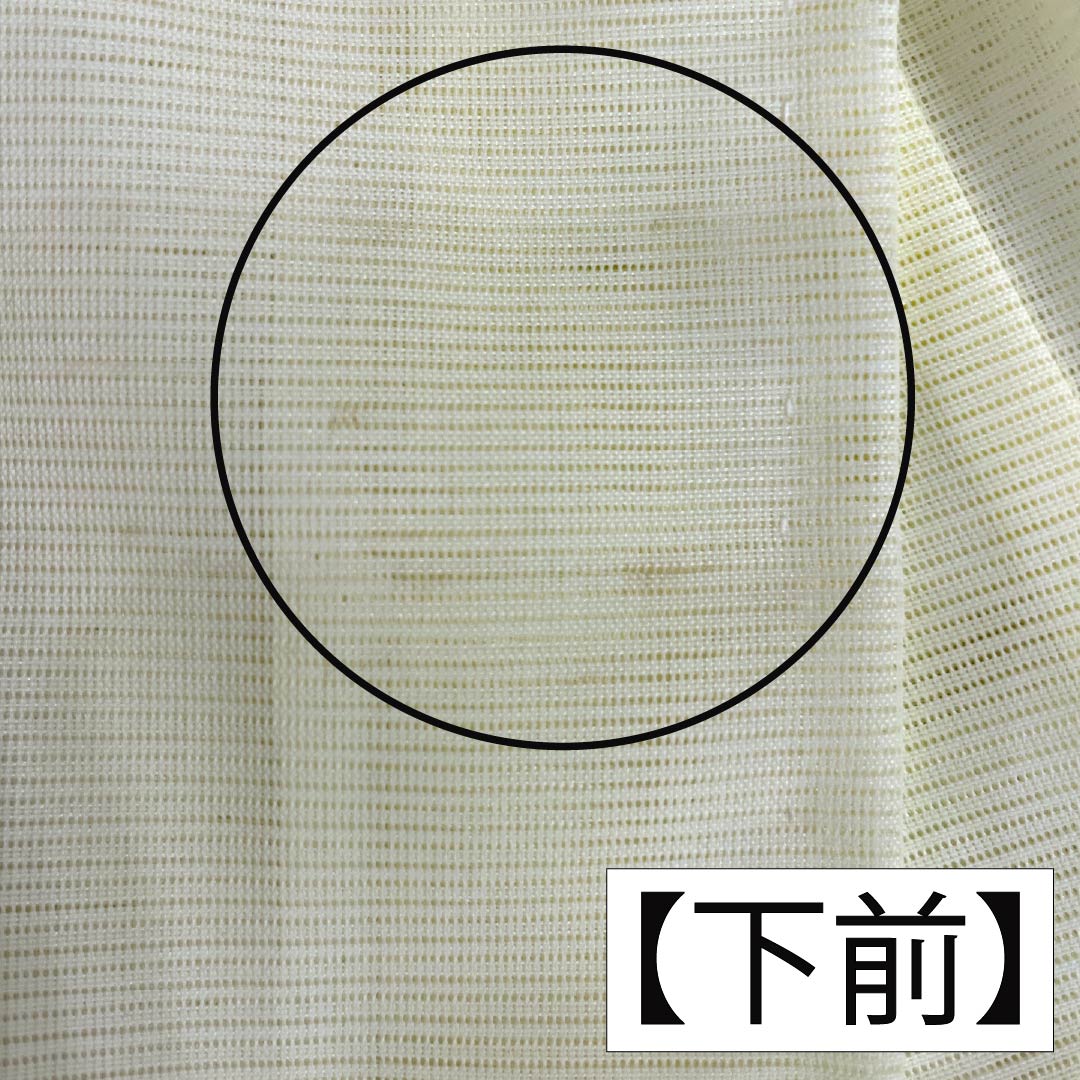 夏物 ポリエステル 訪問着 Aランク 身丈160.5cm 裄丈63cm 白百合色(しらゆりいろ) 竹 付下げ 洗える着物 絽 黄系 1132003453423
