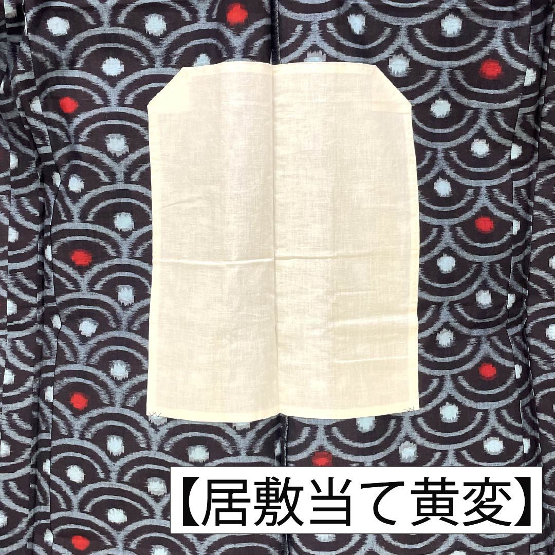 紬 木綿 Aランク 身丈164.5cm 裄丈66.5cm 久留米絣 青海波 単衣 紺系 1116004423418