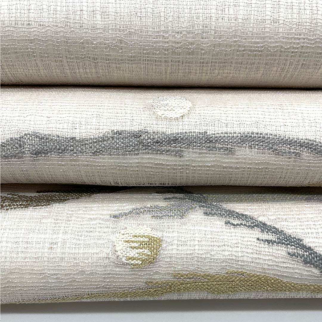 袋帯 胡粉色(ごふんいろ) 夏帯 抽象模様 リバーシブル 夏物 帯丈444cm 正絹 Sランク ポイント柄 カジュアル 白系 1123007702311