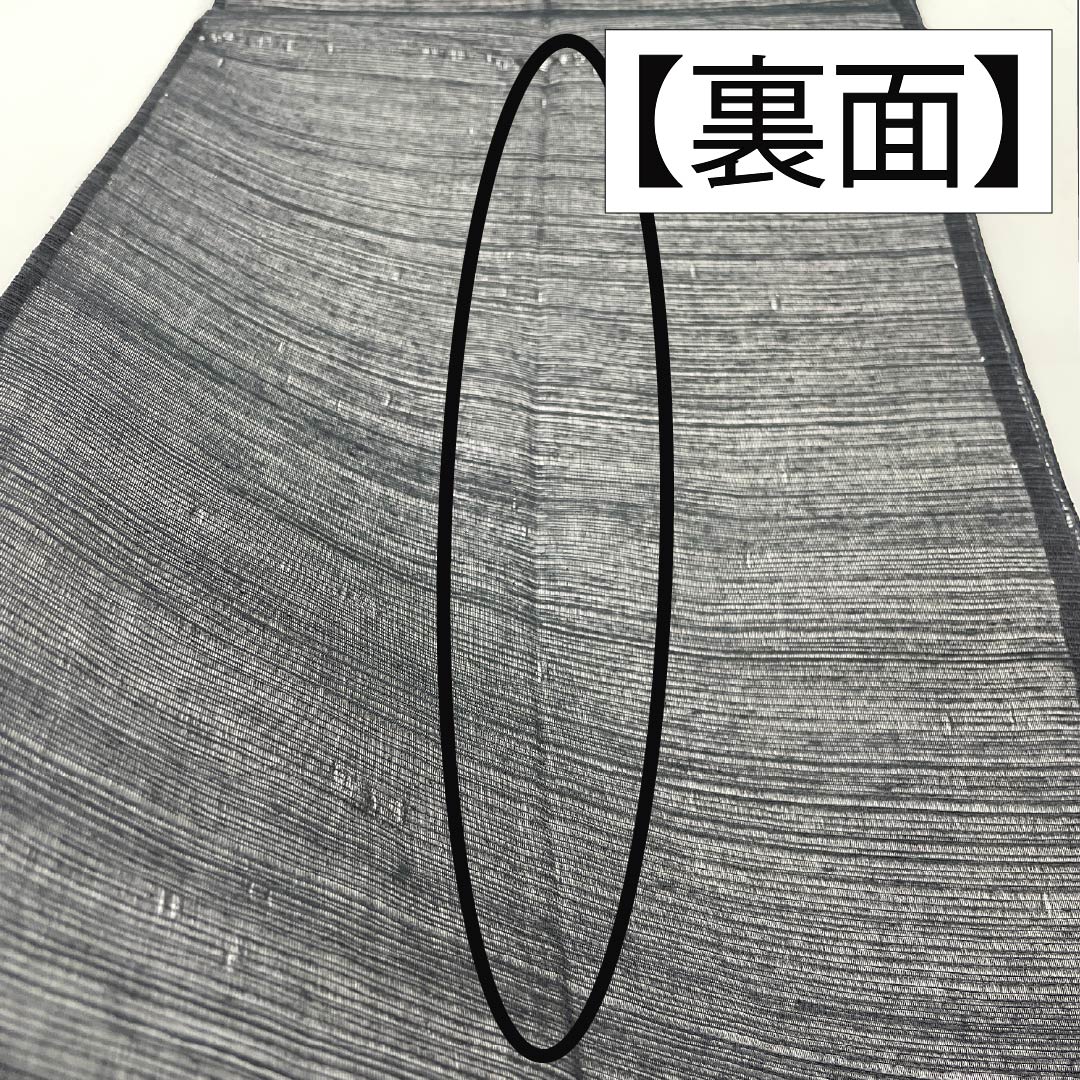 袋帯 正絹 幾何学模様 夏帯 すくい織 櫛織り 帯丈440cm Sランク ポイント柄 カジュアル 黒系 1123014632310