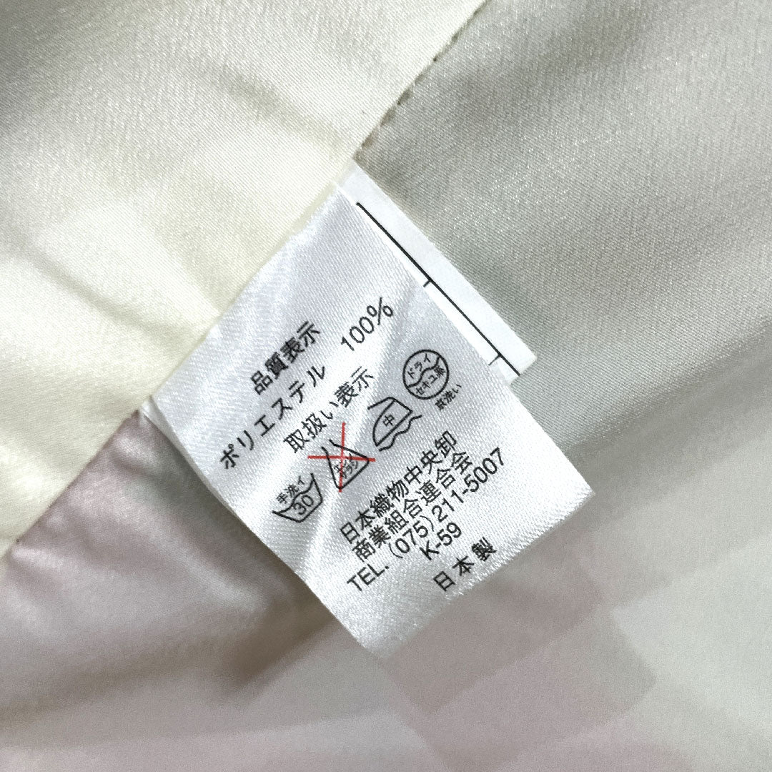 振袖 身丈170cm 裄丈65.5cm 袷 生成り色 洗える着物 椿 ポリ Aランク 白系 1113001413611