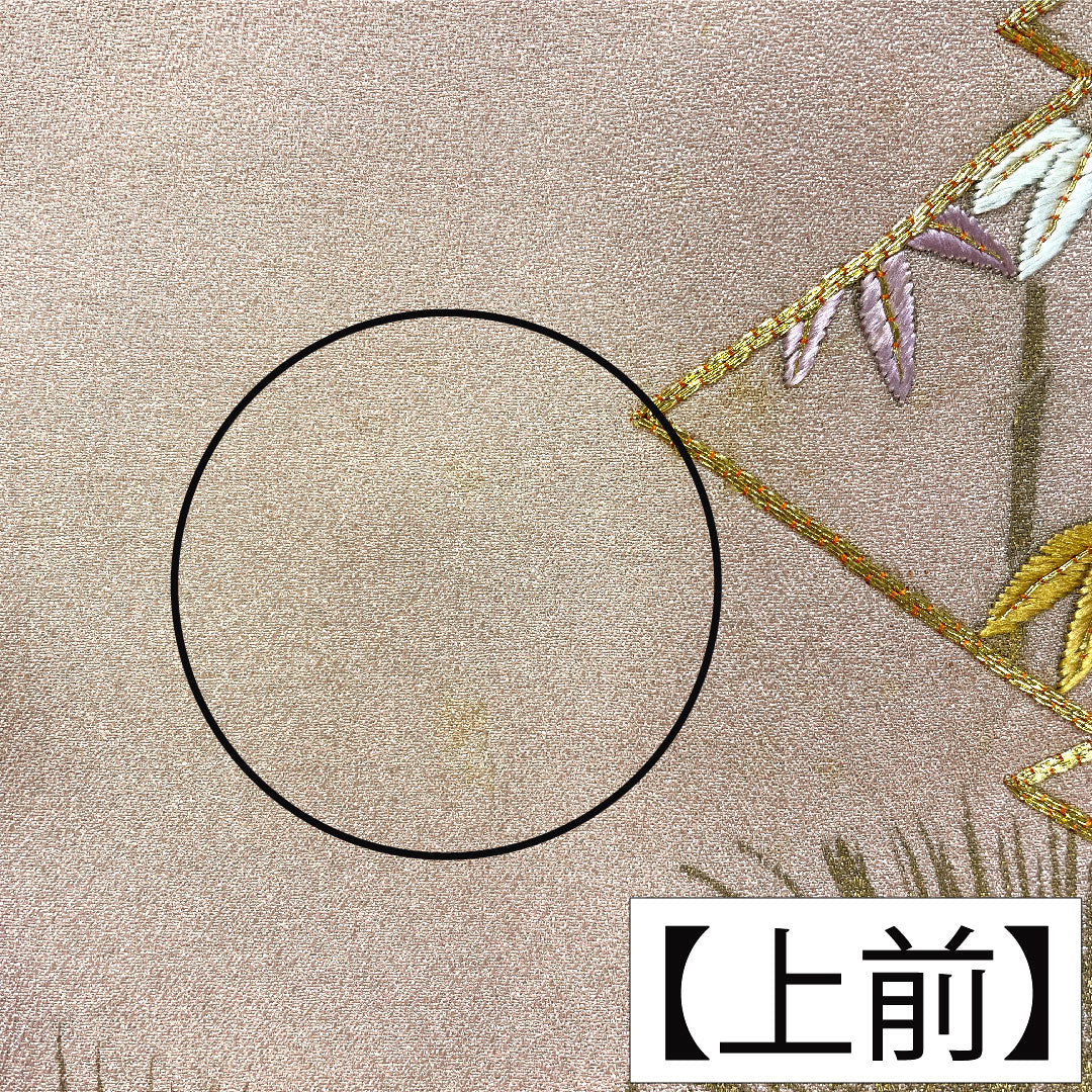 付け下げ 正絹 袷 身丈154cm 裄丈63cm 今様色(いまよういろ) 京友禅 刺繍 松皮菱 松竹梅 Aランク ピンク系 1112005643213