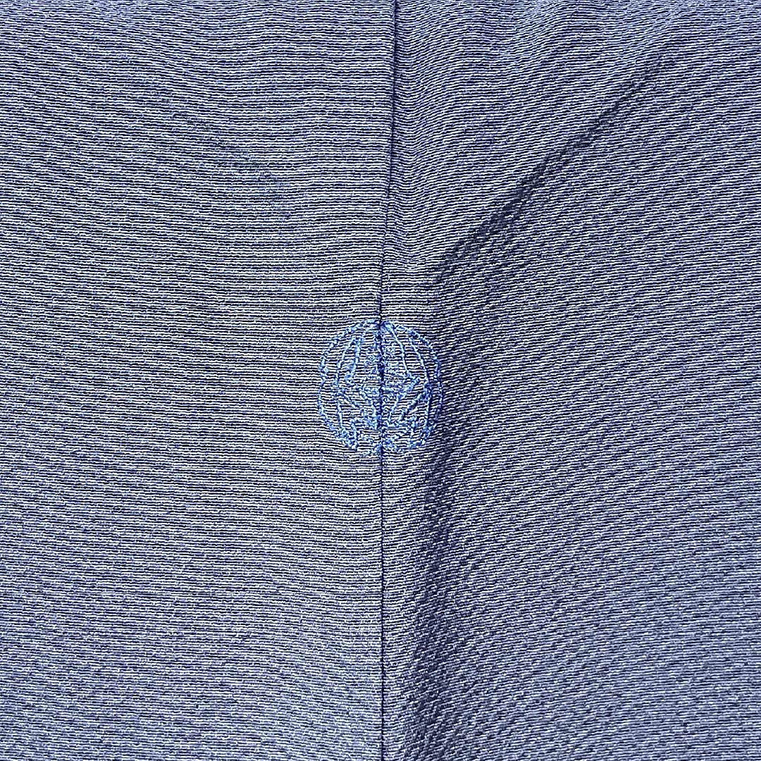 Solid-colored silk kimono, S-rank, length 155cm, sleeve length 61.5cm, Edo-nandou color (Edonando-iro), plain kimono with one sewn crest, lined, blue, product number 1114002292317