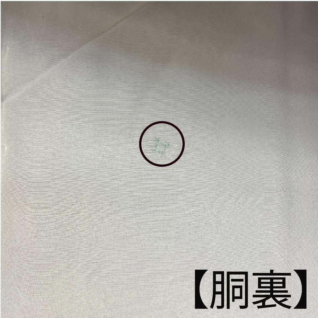 大島紬 身丈166.5cm 裄丈66cm 草花に蝶模様 9マルキ 正絹 Sランク 袷 グレー系 1116000902422