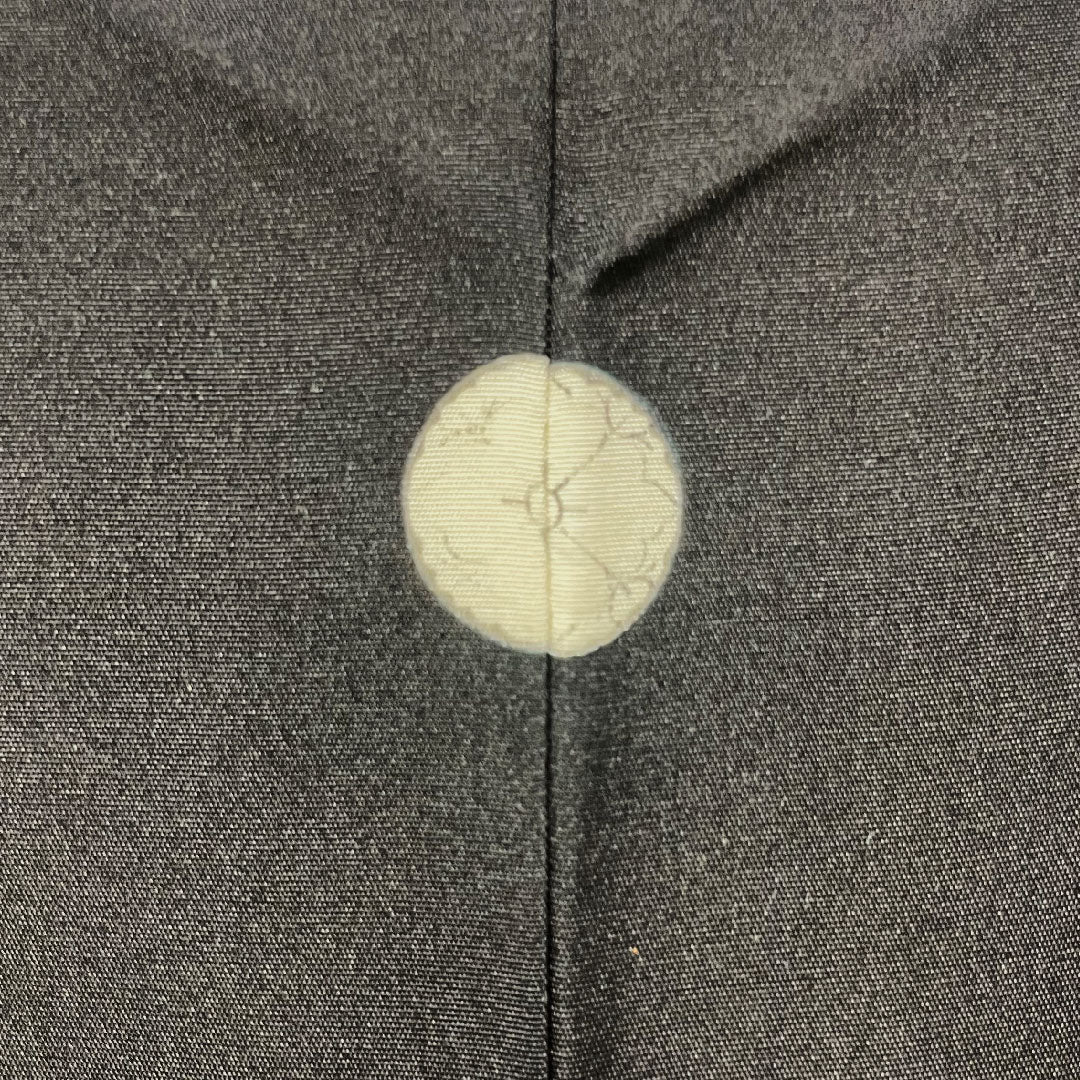 Homongi, pure silk, lined, length 169.5cm, sleeve length 69cm, inlay, Kyoto Bingata, one crest, S rank, black, 1112004192510