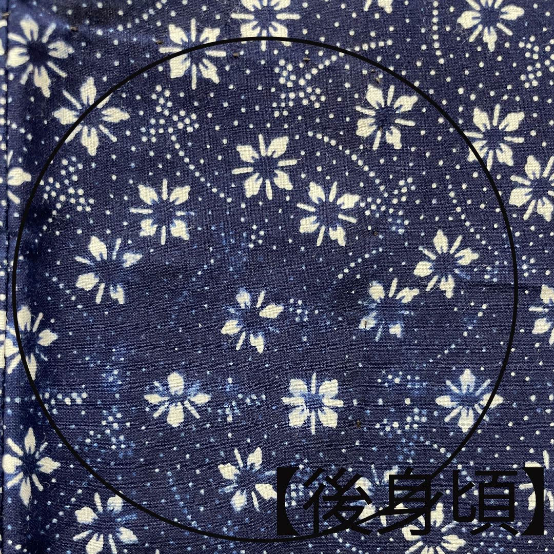 浴衣 濃紺色 花模様 木綿 Aランク 単衣 身丈152cm 裄丈63cm 紺系 1118004073218