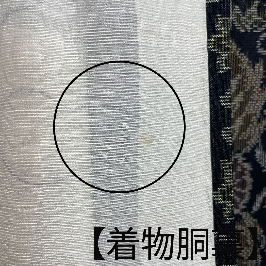 村山大島 身丈156cm 裄丈65cm アンサンブル 流水 花模様 正絹 Aランク 袷 黒系 1116001903310