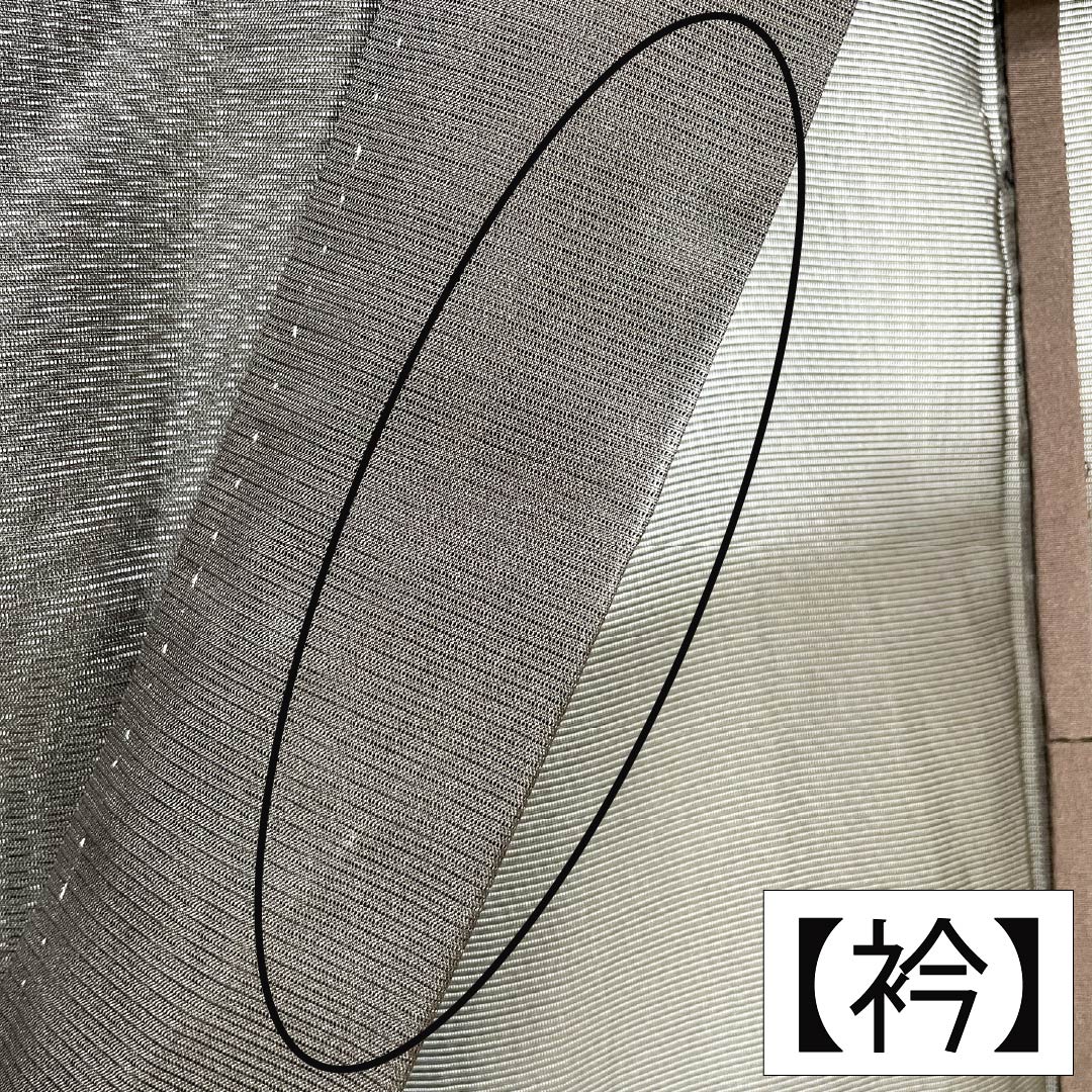 夏物 ポリエステル 付下げ Aランク 身丈160cm 裄丈64.5cm 玄色(げんいろ) 洗える着物 ボカシ染 一つ紋 絽 茶系 1132006143414