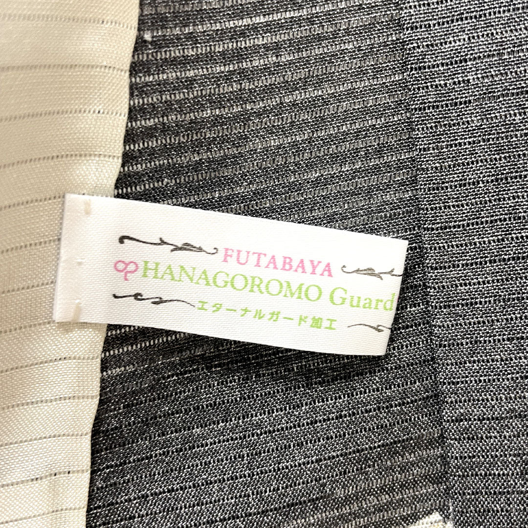 夏物 正絹 小紋 身丈157.5cm 裄丈65cm 七宝 絽 Sランク 黒系 1132001522310