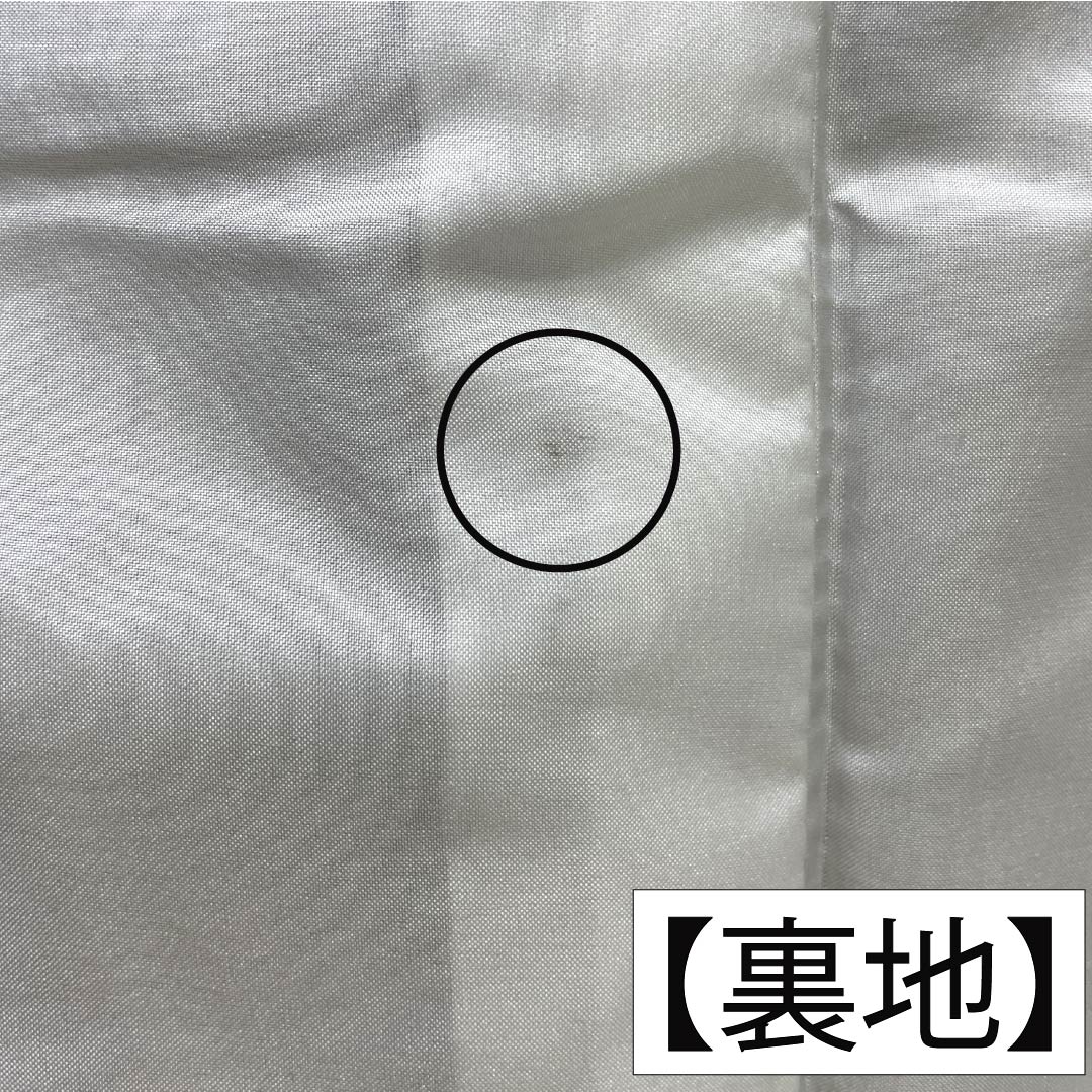 小紋 ポリエステル 身丈163.5cm 裄丈66cm 袷 消炭色(けしずみいろ) 藤 蝶 しつけ糸付き Sランク グレー系 1115005592422