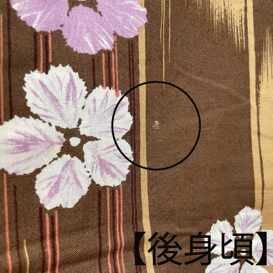 浴衣 抽象模様 木綿 Bランク 単衣 身丈161.5cm 裄丈66.5cm 茶系 1118001054414