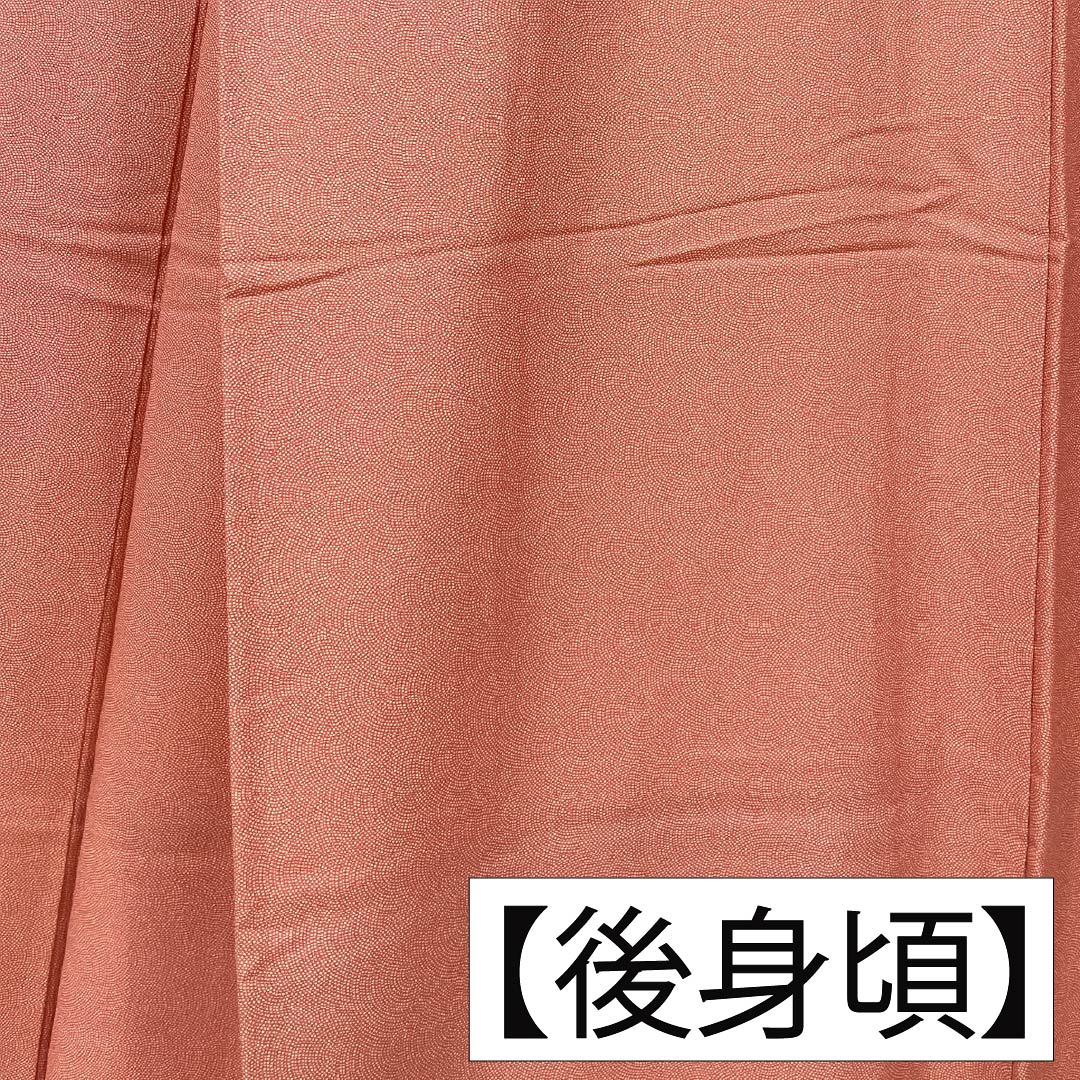 Komon silk S-rank kimono, length 166.5cm, sleeve length 68cm, lined, plum-colored Edo komon, shark print, stencil dyed, pink, product number 1115006622513