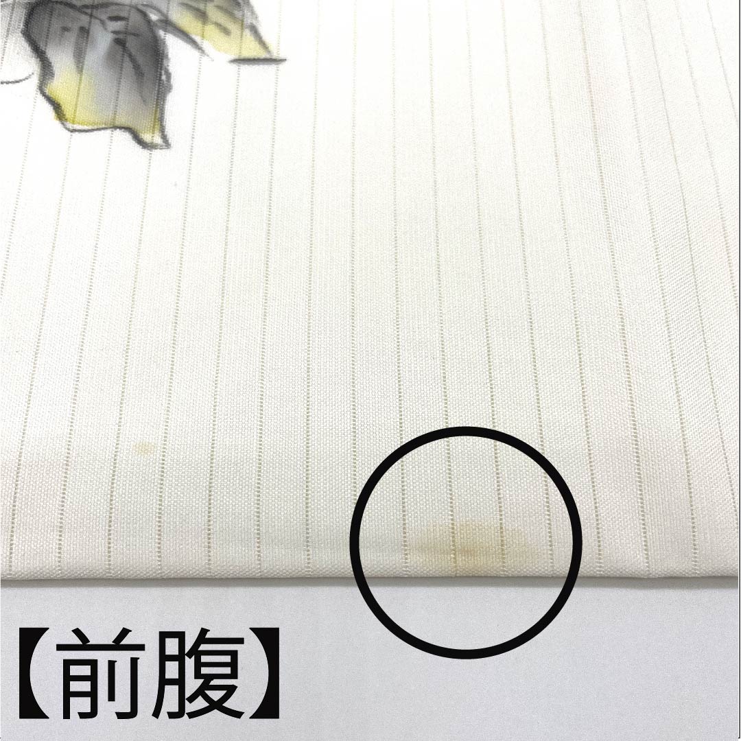 名古屋帯 白色 夏帯 絽 抽象模様 染帯 帯丈356.5cm 正絹 Aランク ポイント柄 カジュアル 白系 1124004303311 名古屋仕立て