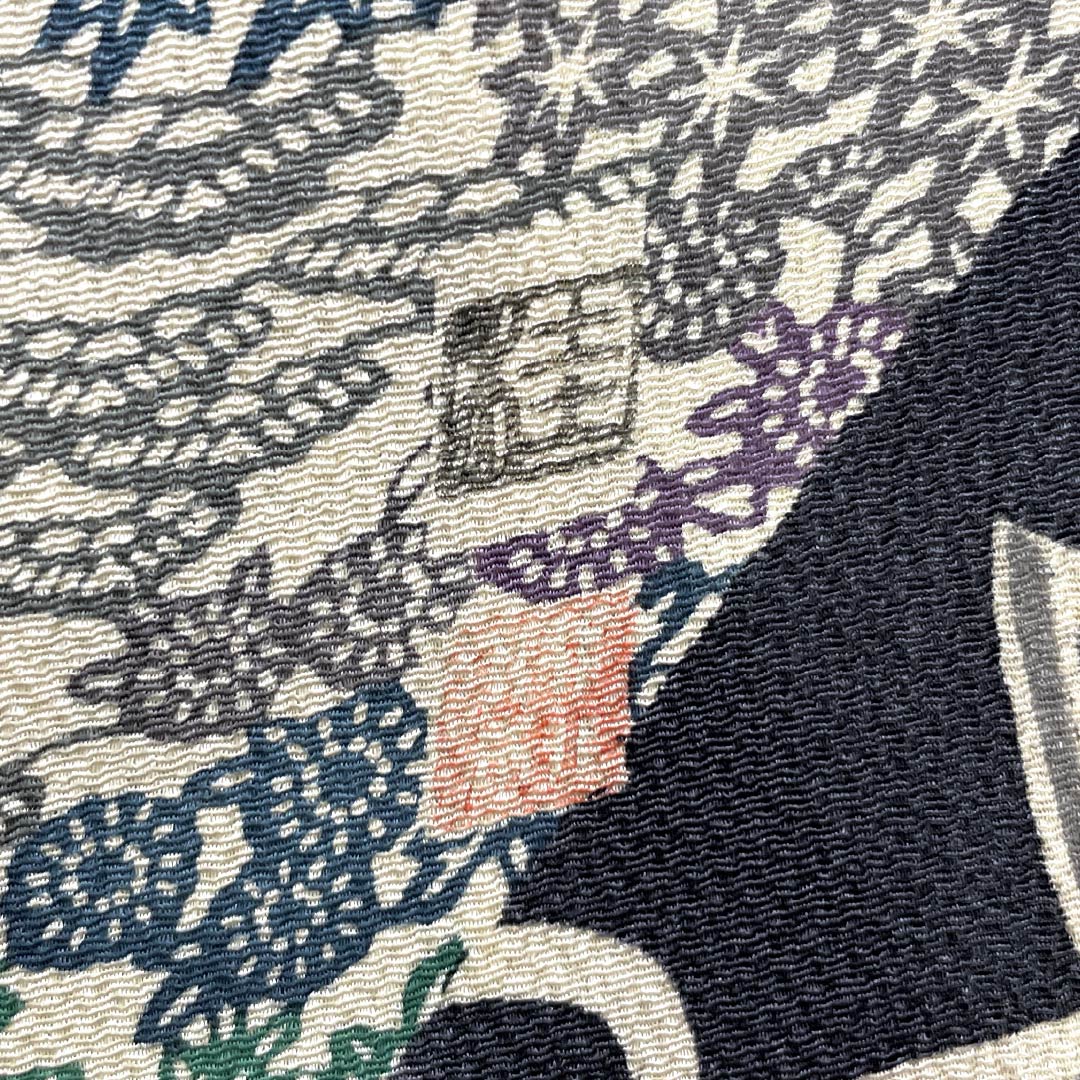 訪問着 正絹 Bランク 袷 身丈157cm 裄丈65cm 燻銀色(いぶしぎんいろ) 江戸紅型 五味桂子 作家物 グレー系 1112007054322