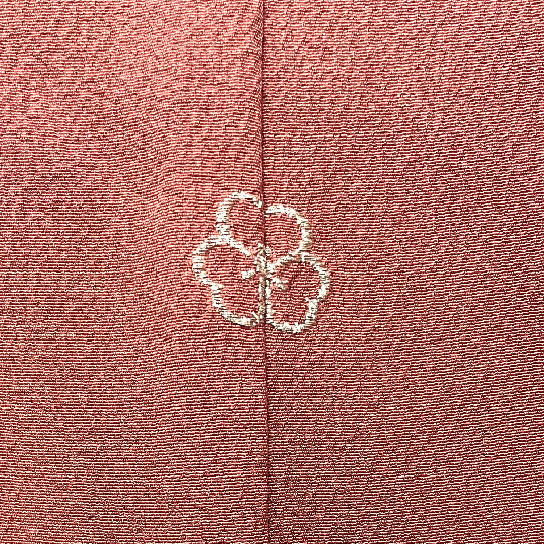 Plain color, pure silk, length 164cm, sleeve length 67.5cm, sappan color, plain color, one crest, chuin katabami, lined, A rank, red, 1114001303412
