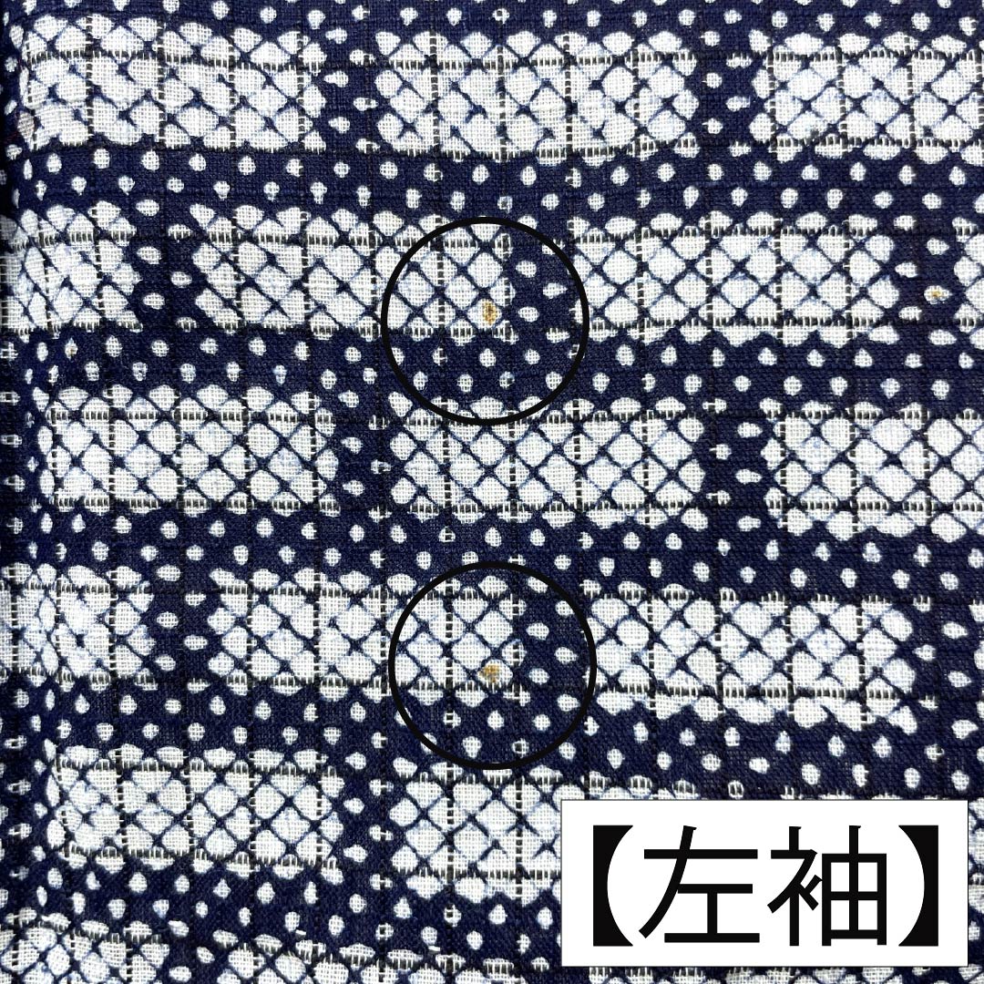 メンズ浴衣 木綿 Aランク 身丈144cm 裄丈68cm 白銅色(はくどういろ) 幾何学模様 居敷当て付き 単衣 グレー系 1138000993422
