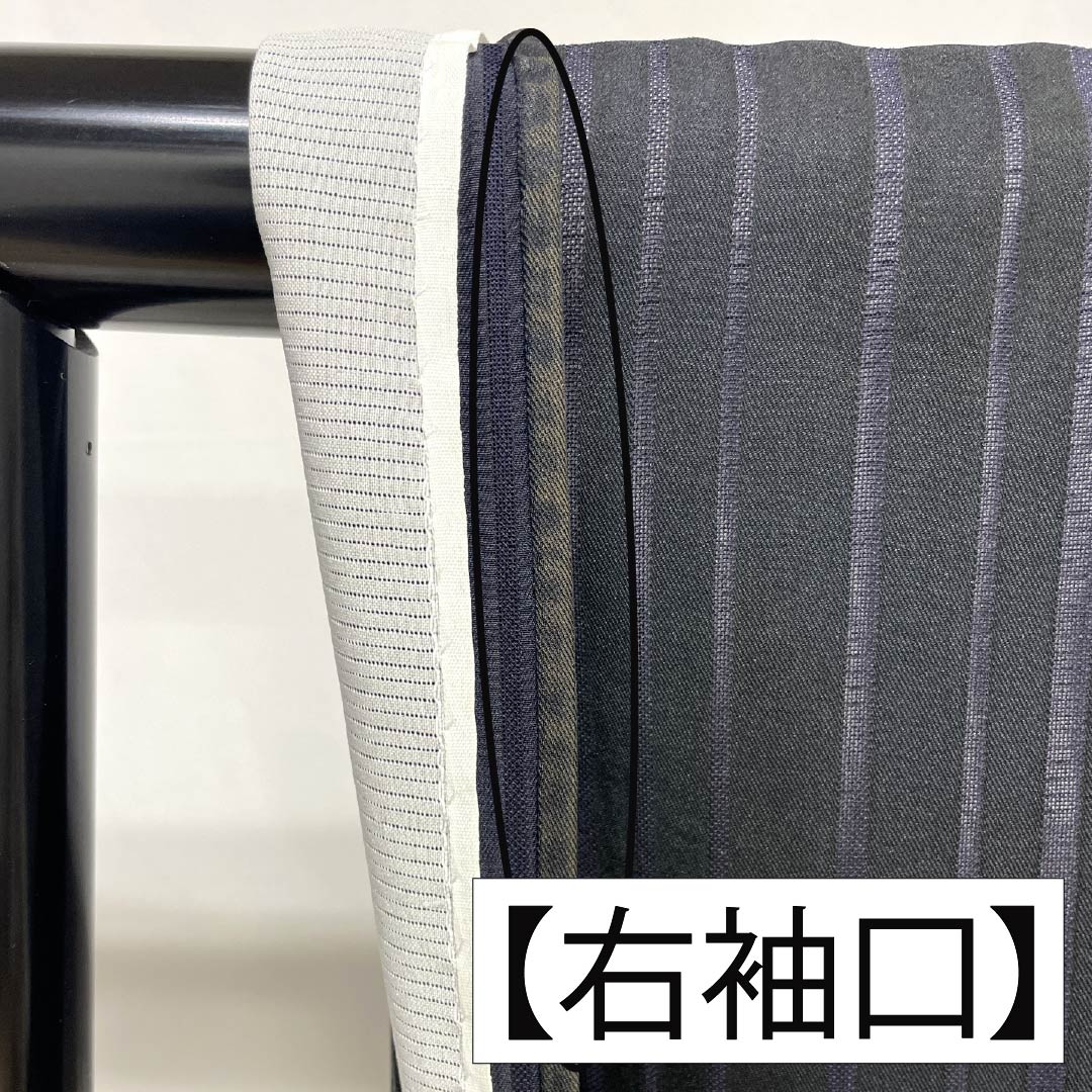 夏物 正絹 色無地 身丈161cm 裄丈63cm 竪絽 ボカシ染 うそつき襦袢 絽 Aランク 黒系 1132002723410