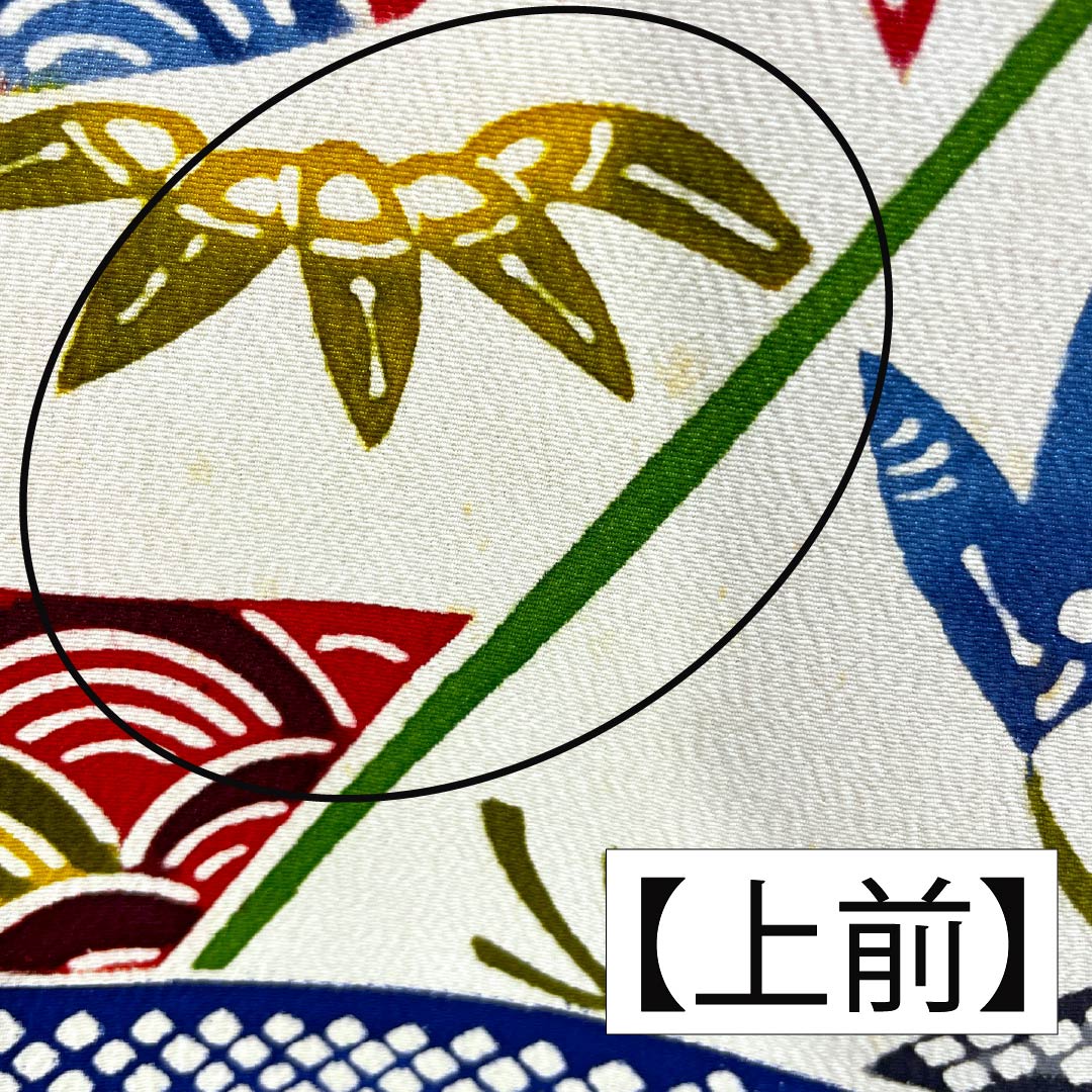 訪問着 正絹 Bランク 袷 身丈167.5cm 裄丈64.5cm 瑠璃色(るりいろ) 京紅型 紅型調 風景模様 半衿付き 青系 1112006684517