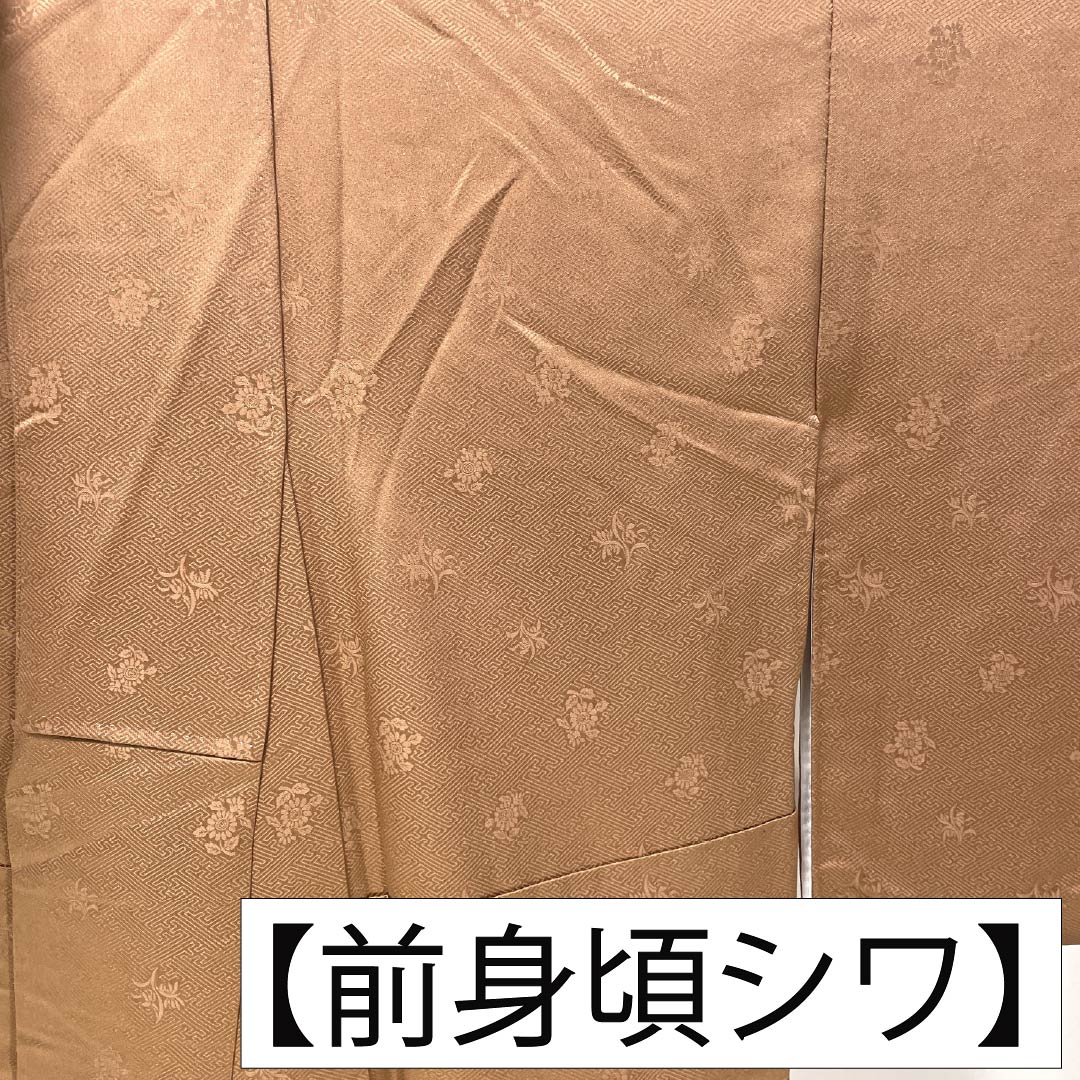 色留袖 正絹 Sランク 身丈158.5cm 裄丈67cm 袷 梅茶色(うめちゃいろ) 京友禅 時代人物風景模様 一つ紋 鶴の丸 一つ紋 茶系 1111002192314