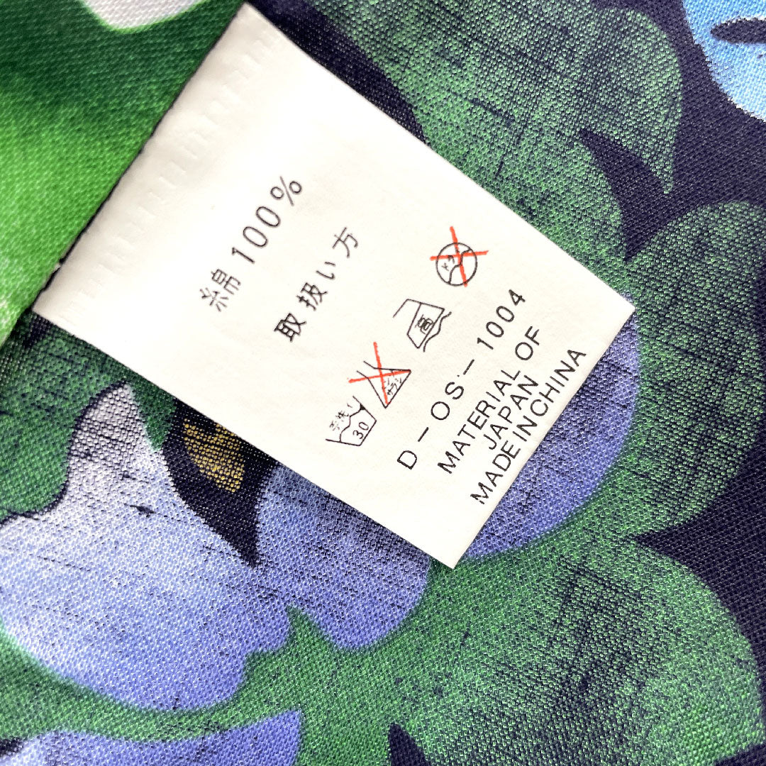 浴衣 濃紺色 山茶花 木綿 Sランク 単衣 身丈162cm 裄丈65.5cm 紺系 1118002582418