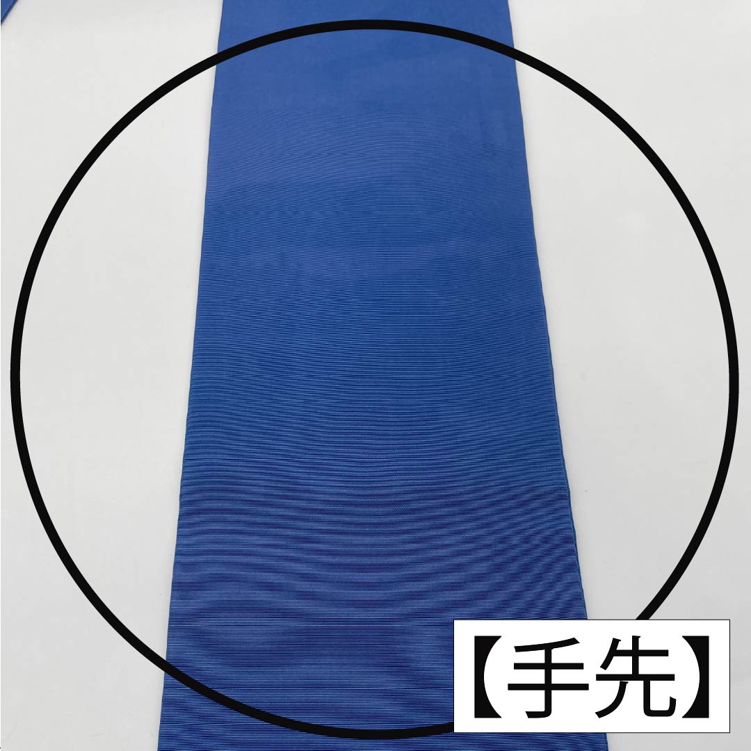 Nagoya Obi, Pure Silk, Grade A, Tsuyukusairo (Dew Grass Green), Stencil Dyed with Bingata-inspired Floral Pattern, 350cm Long, Pointed Pattern, Casual Style, Blue, Product Number: 1124010583317, Nagoya Style