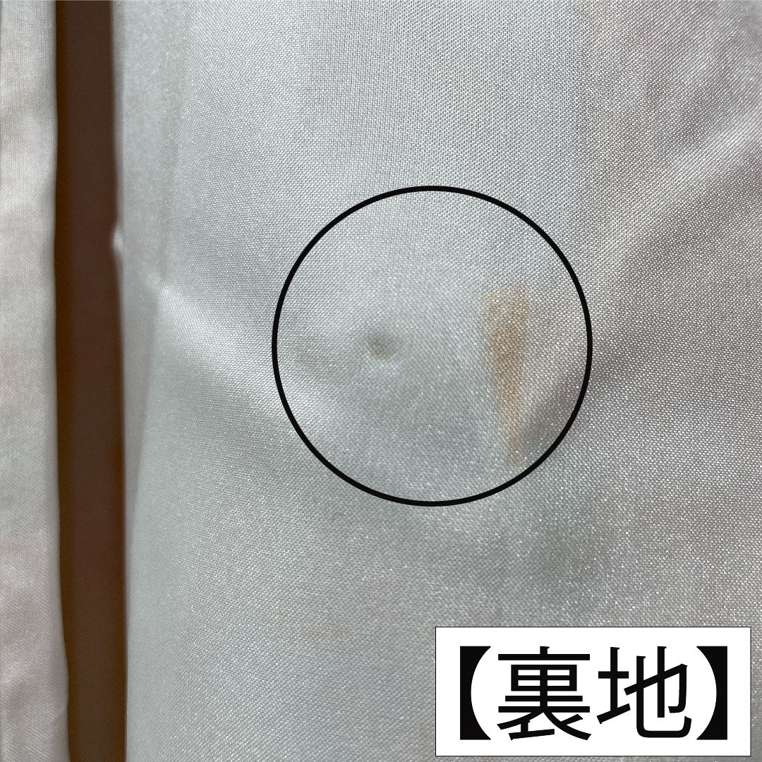 小紋 ポリエステル 身丈159cm 裄丈62cm 袷 支子色(くちなしいろ) 洗える着物 菊 Sランク 黄系 1115004552323