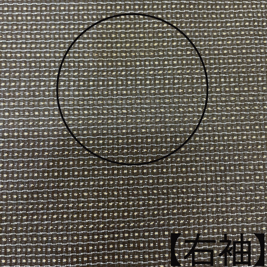男物 正絹 身丈133cm 裄丈67.5cm 大島紬 幾何学模様 Aランク 袷 紺系 1119000773318