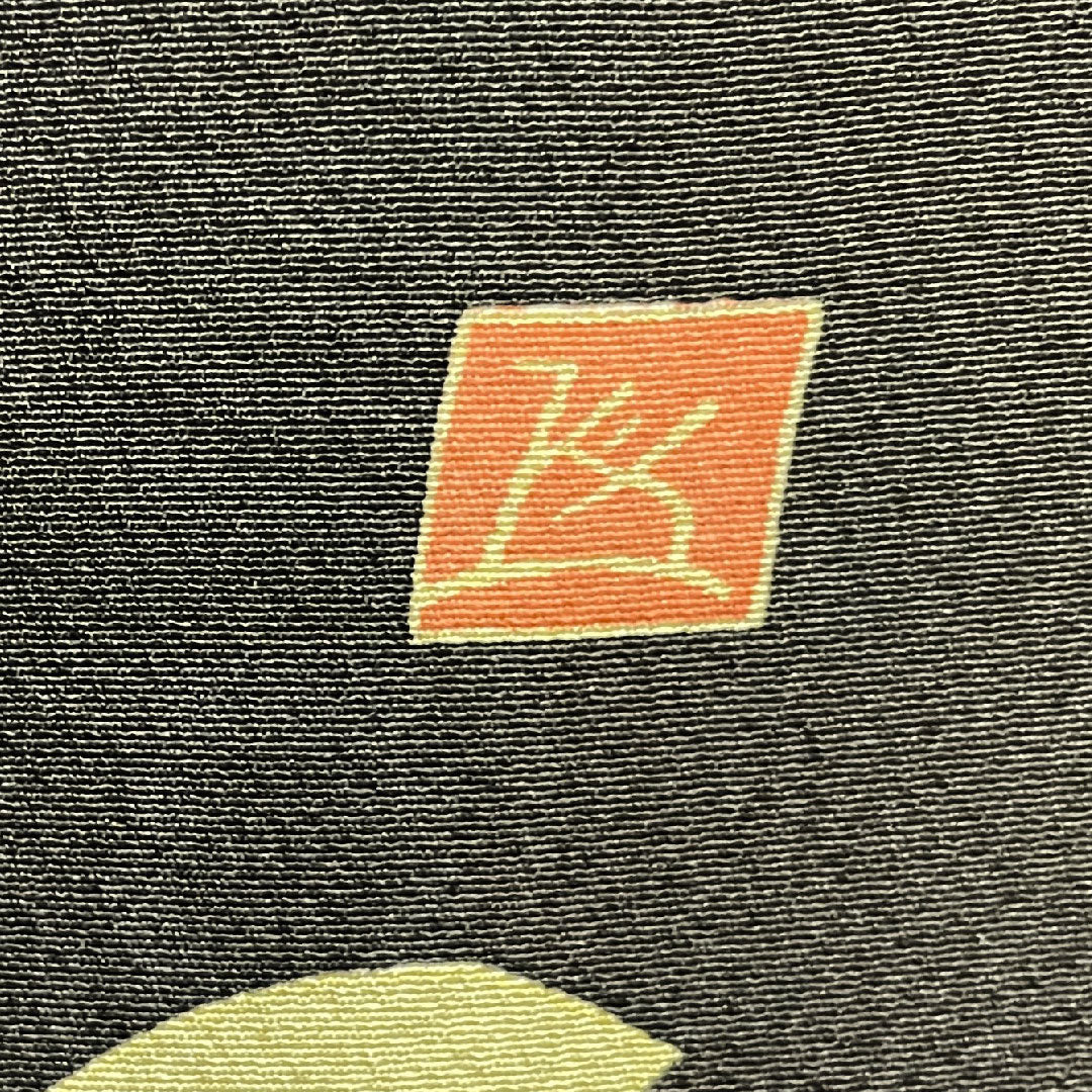 訪問着 袷 身丈161cm 裄丈70cm 黒鼠色 手描き友禅 草花模様 正絹 Sランク 黒系 1112001762410