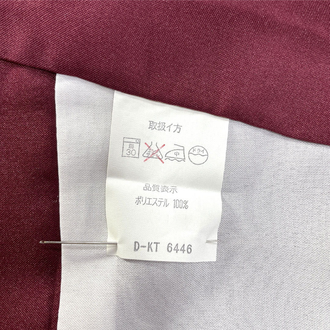 小紋 ポリエステル 身丈162cm 裄丈65.5cm 袷 紫土色(しどいろ) 洗える着物 梅 しつけ糸付き Aランク 紫系 1115004853420