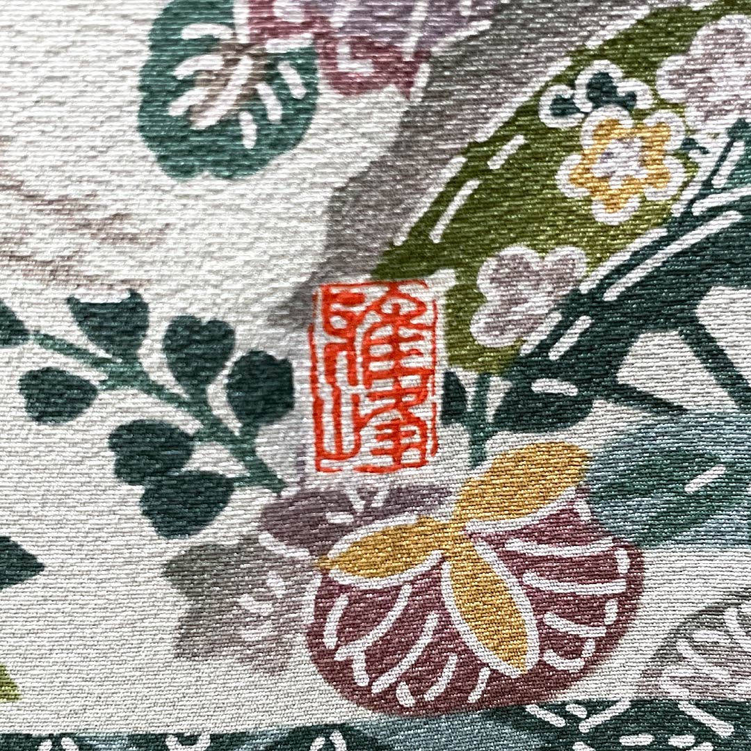 Homongi Silk S-Rank Lined Kimono Length 166cm, Sleeve to Sleeve 67.5cm, Kage-asagi Color, Stenciled, Artist-made, Classic Pattern, With basting stitches, Blue series, 1112007792517