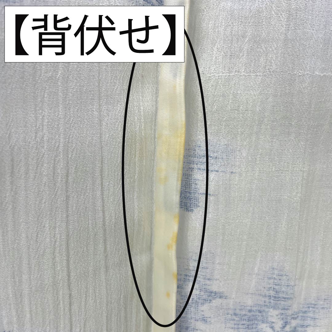 夏物 麻 紬 Sランク 身丈158.5cm 裄丈64cm 白百合色(しらゆりいろ) 夏上布 縮 花柄 紗 白系 1132003622311