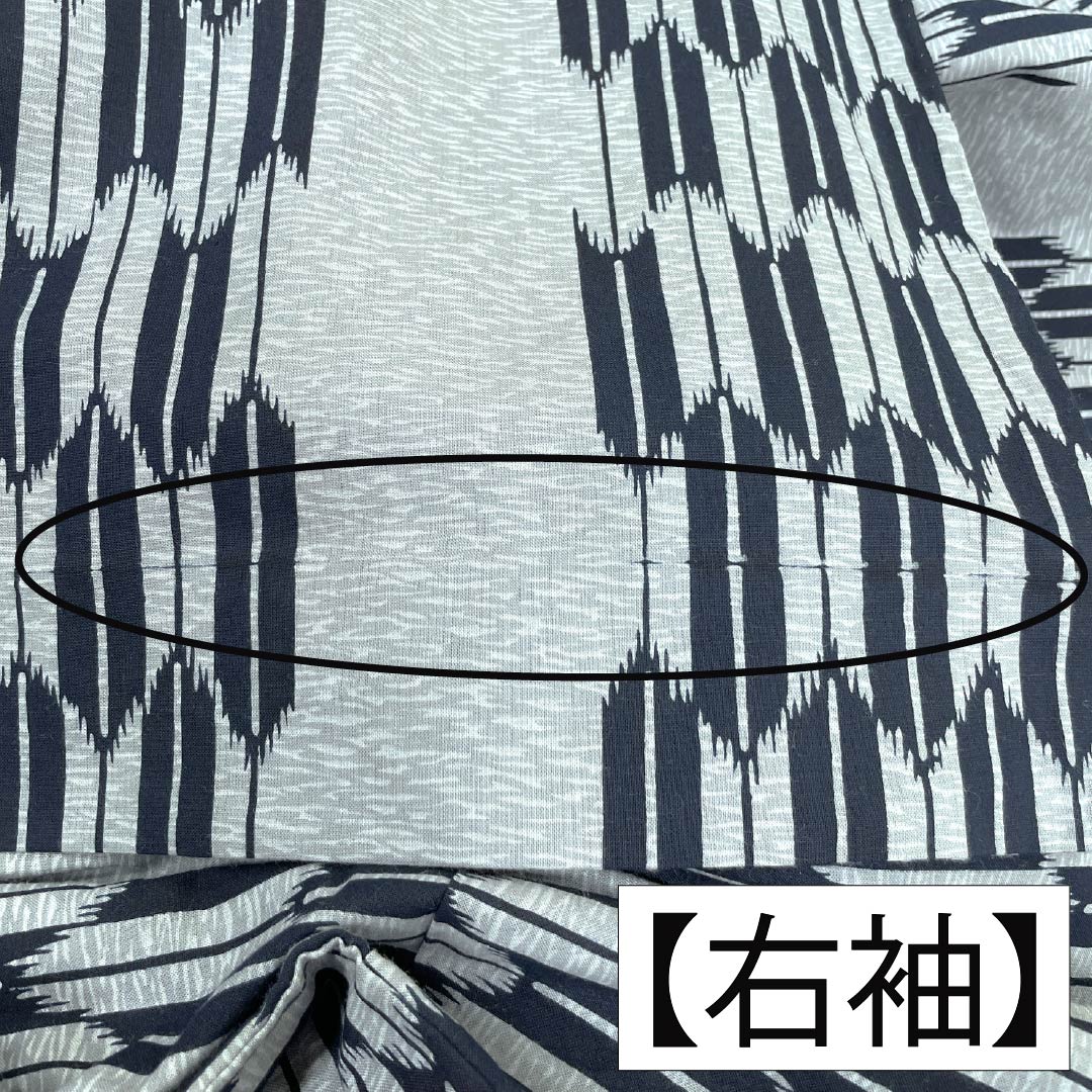 メンズ浴衣 木綿 Aランク 身丈147cm 裄丈73cm 水銀色(すいぎんいろ) 矢絣 単衣 グレー系 1138001013422