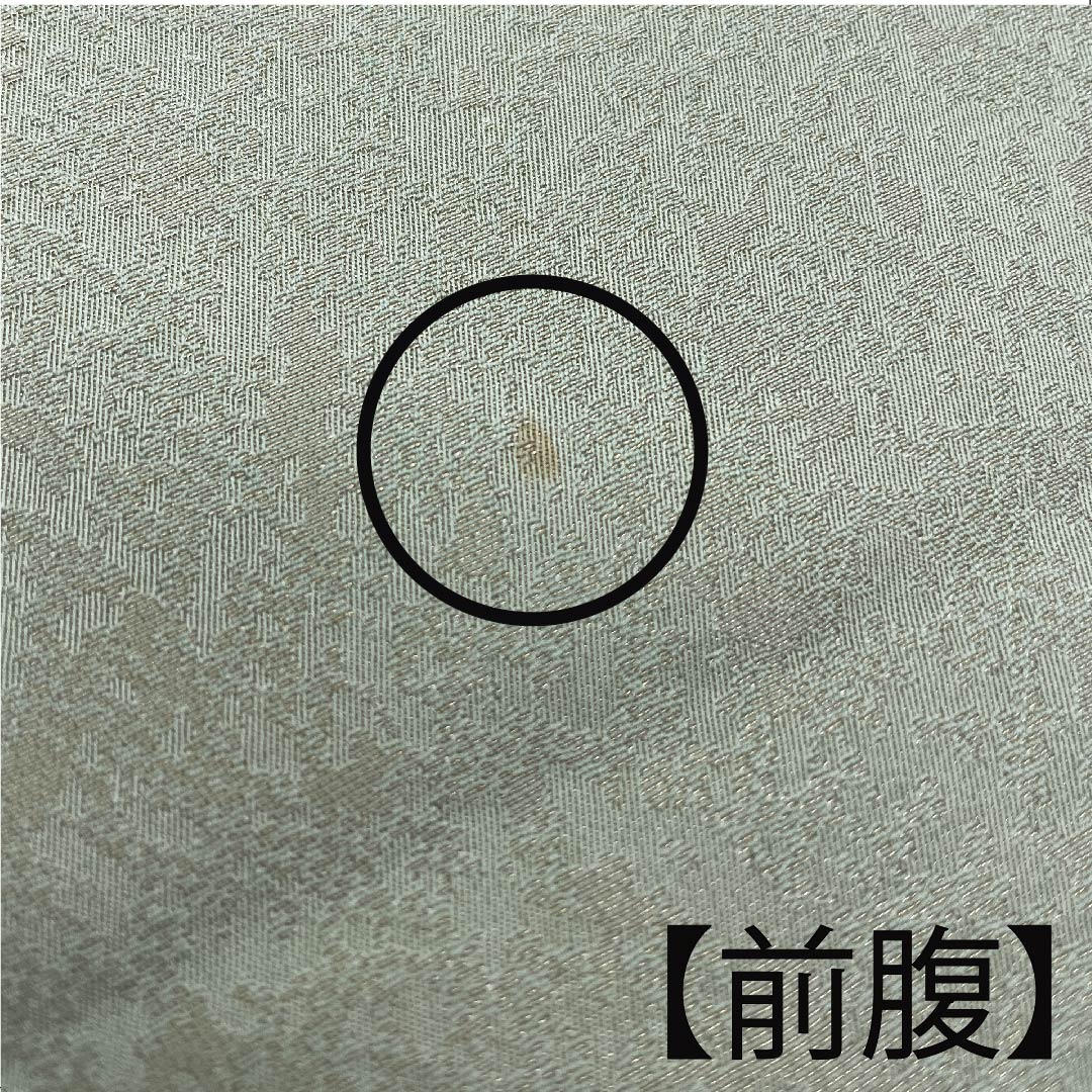 袋帯 島松鼠色(しままつねずいろ) 利休色(りきゅういろ) 辻ヶ花 帯丈456cm 正絹 Aランク ポイント柄 フォーマル 緑系 1123007523419