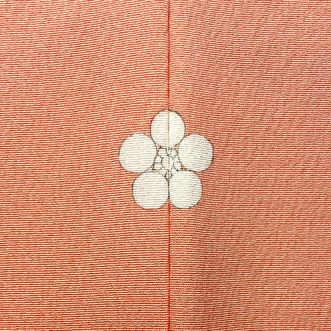 色無地 正絹 鴇色 素無地 梅鉢 身丈156.5cm 裄丈63.5cm 袷 Aランク ピンク系 1114000983313