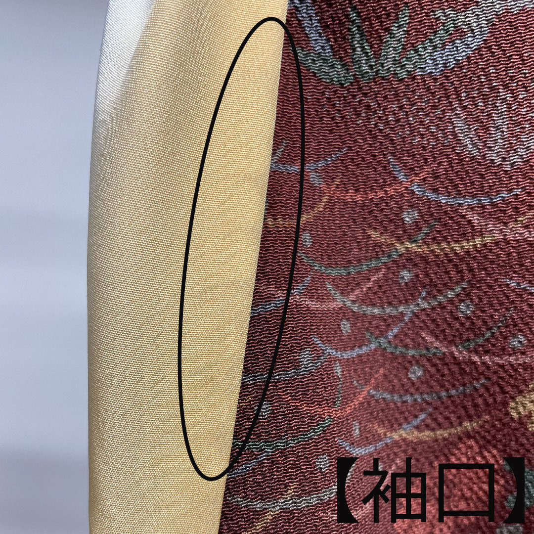 小紋 正絹 身丈157.5cm 裄丈63.5cm 袷 褐色 吉祥文様 Aランク 茶系 1115003583314