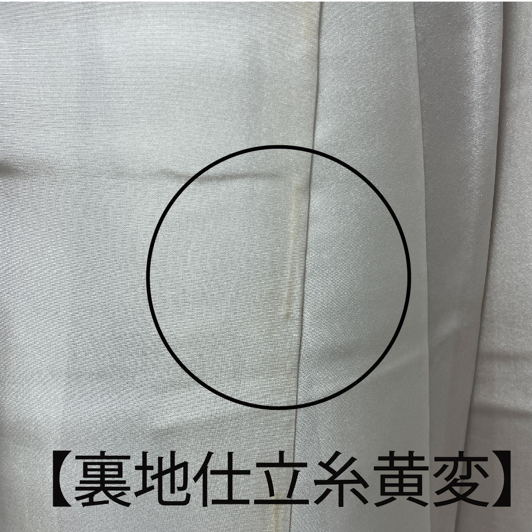 訪問着 袷 身丈157cm 裄丈62.5cm 汕頭刺繡 雪輪 草花模様 正絹 Aランク グラデ 1112002333399