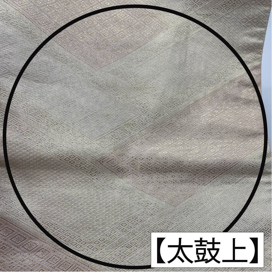袋帯 正絹 Sランク 留袖用 佐賀錦 割付け 帯丈436cm 全通 フォーマル 金系 1123015782321