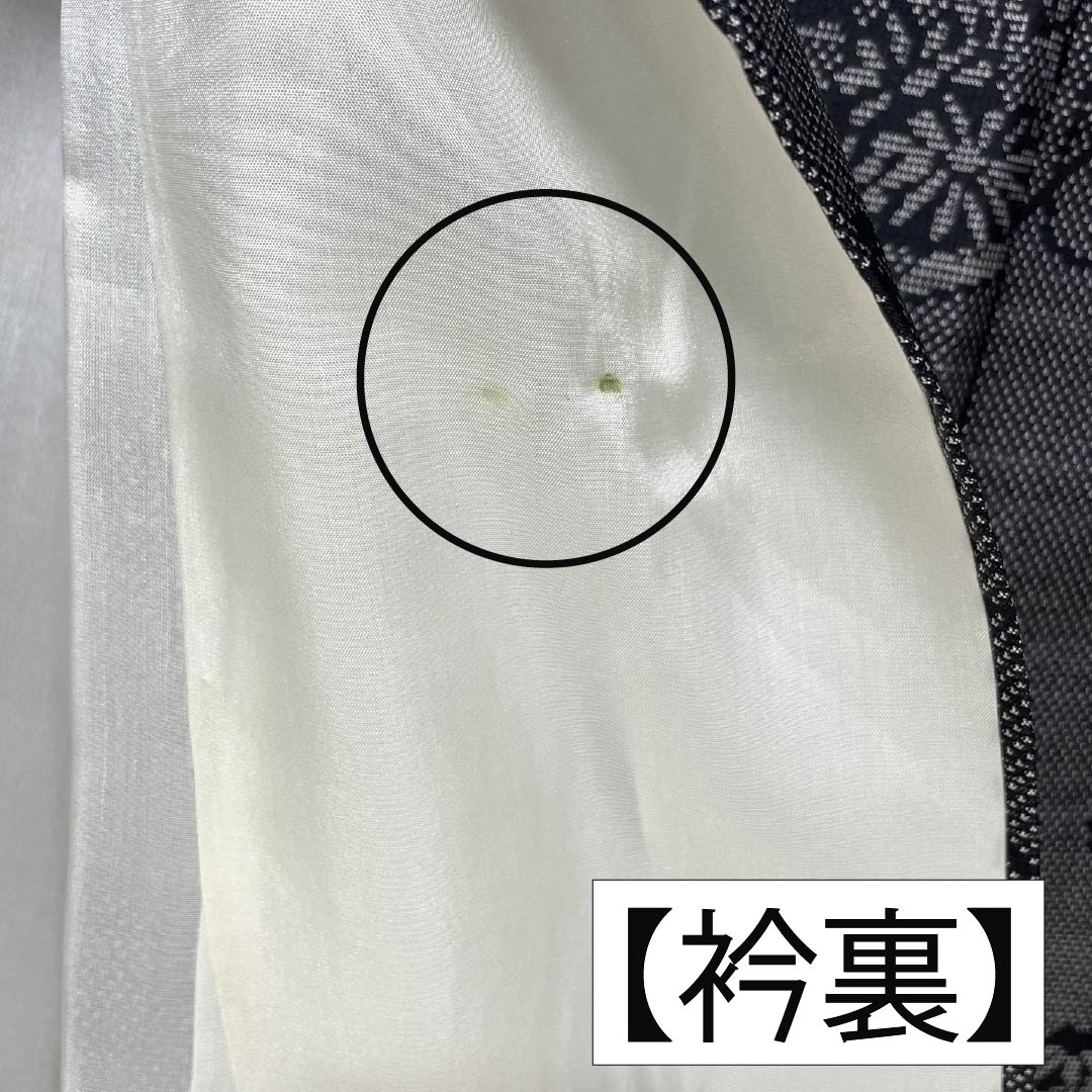 紬 正絹 Aランク 身丈151cm 裄丈60.5cm 大島紬 片ス式 7マルキ 扇 袷 黒系 1116004013210