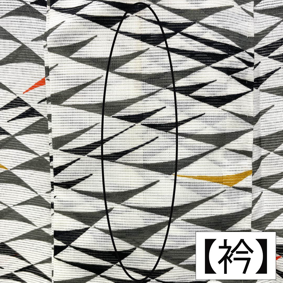 夏物 ポリエステル 小紋 Aランク 身丈163.5cm 裄丈67cm 洗える着物 変り鱗模様 絽 白系 1132006323411