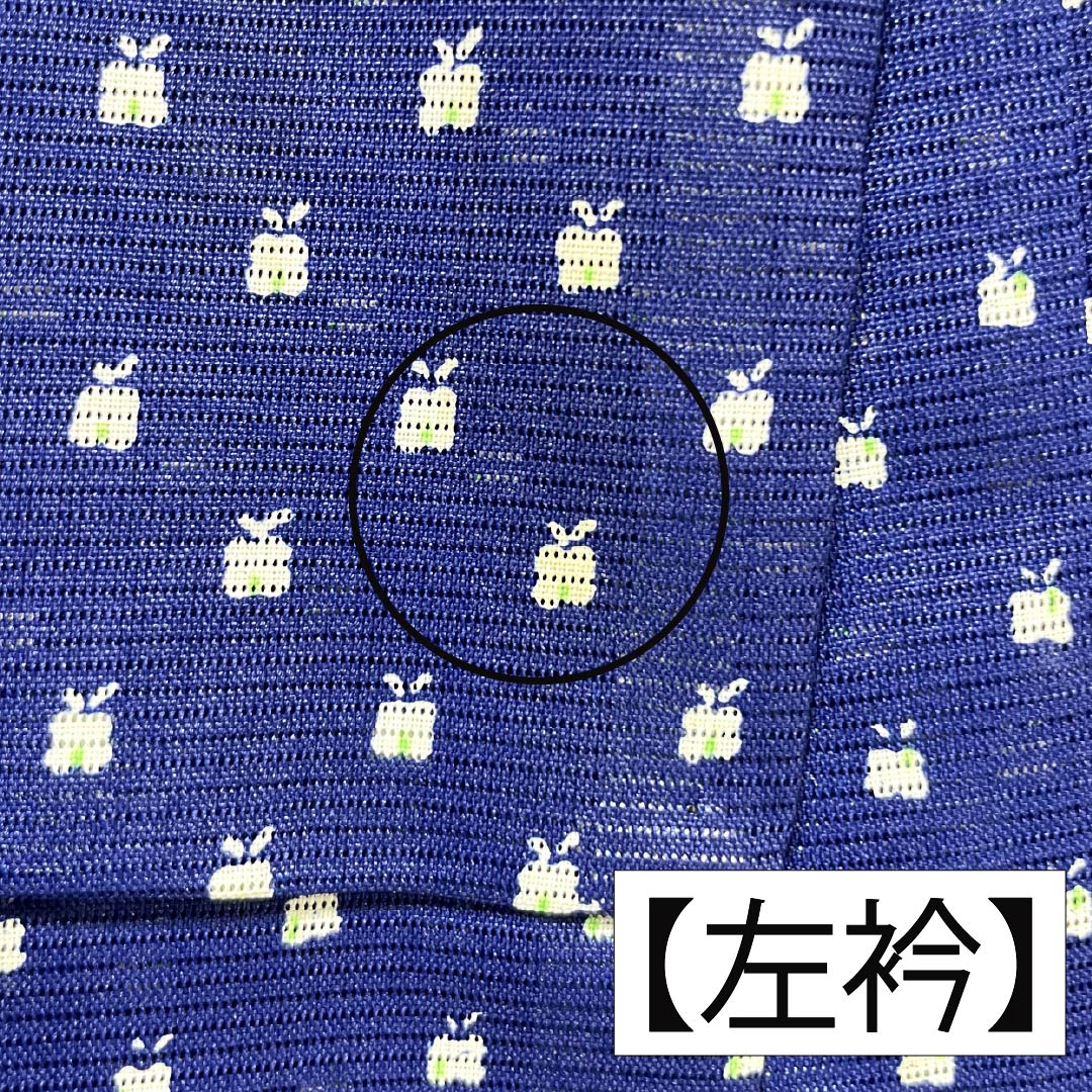 夏物 ポリエステル 訪問着 身丈161cm 裄丈65cm 抽象模様 洗える着物 絽 Aランク 紺系 1132002253418