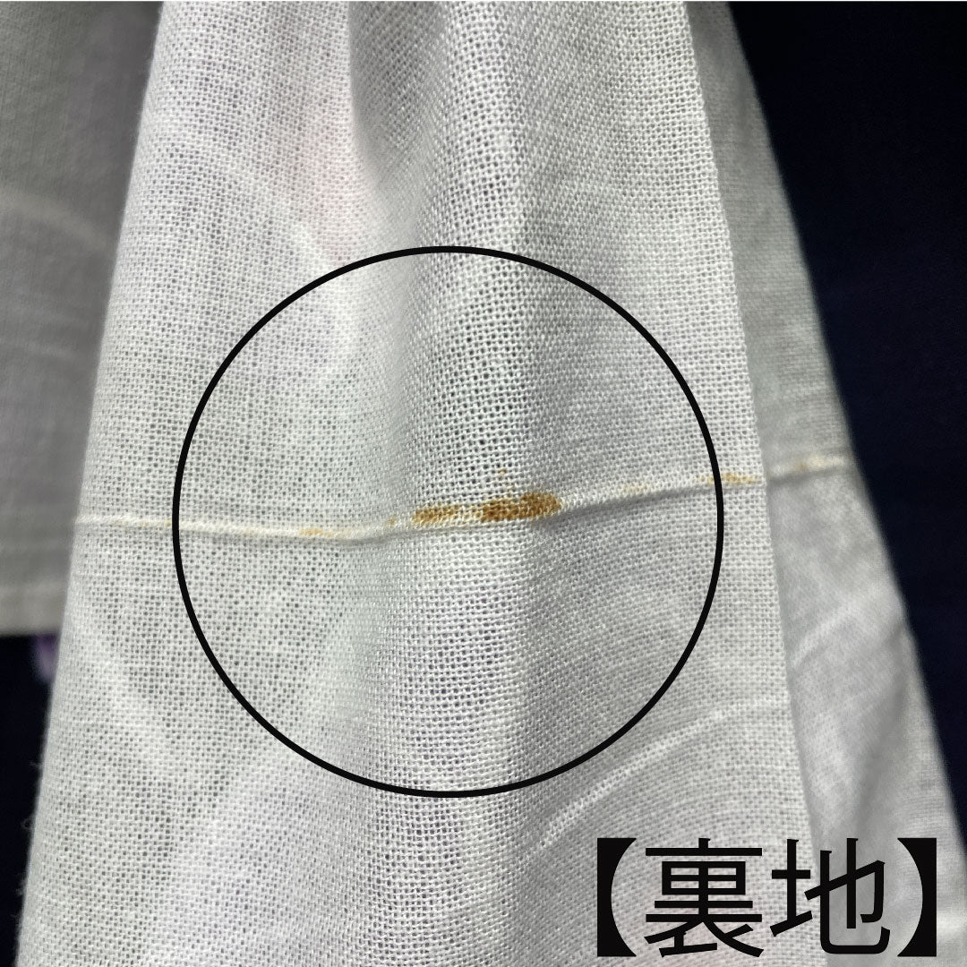 浴衣 濃紺色 山茶花 木綿 Aランク 単衣 身丈157.5cm 裄丈65.5cm 紺系 1118001953318