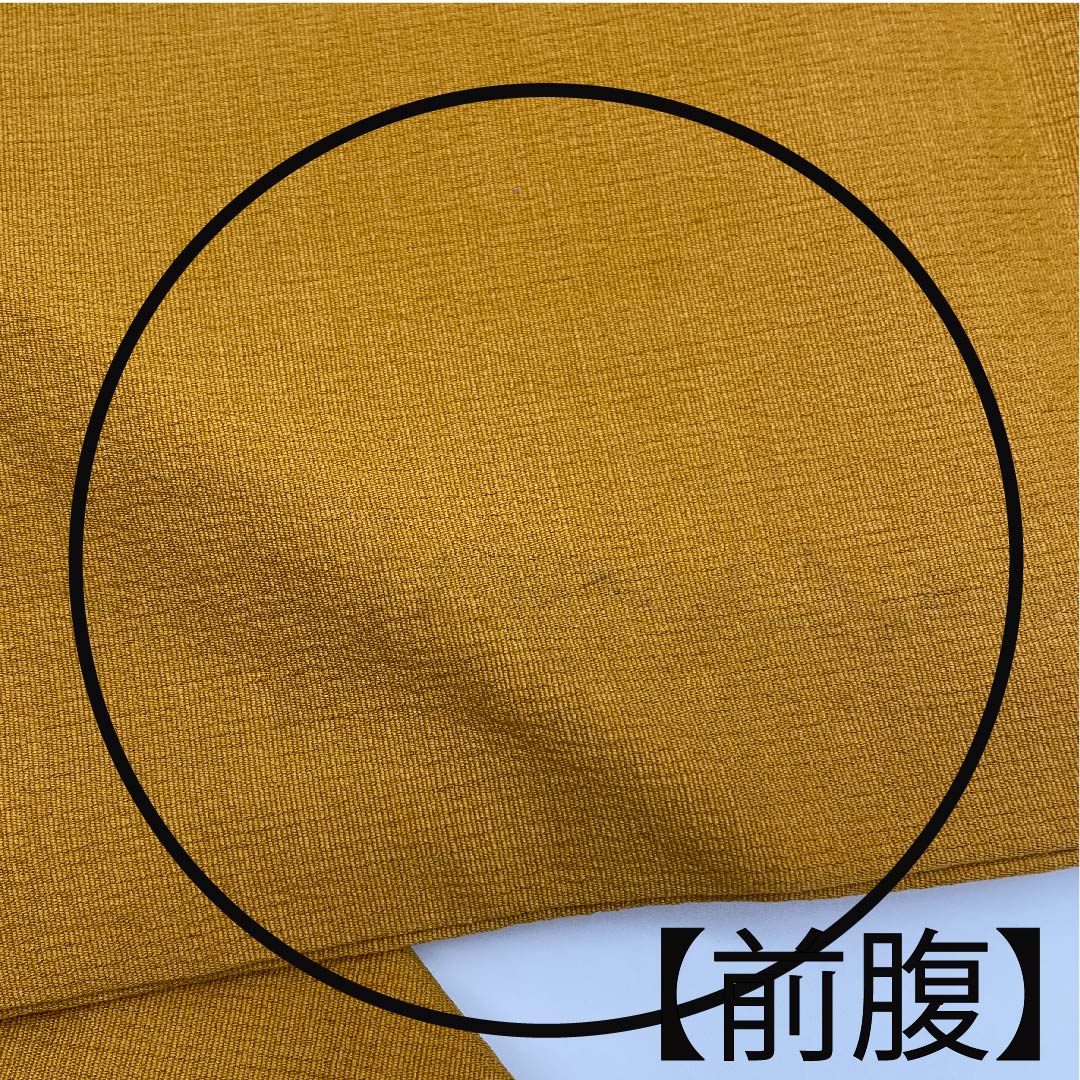 名古屋帯 晒柿色 古典柄 花柄 帯丈350cm 正絹 Bランク ポイント柄 カジュアル 黄系 1124004564323 名古屋仕立て