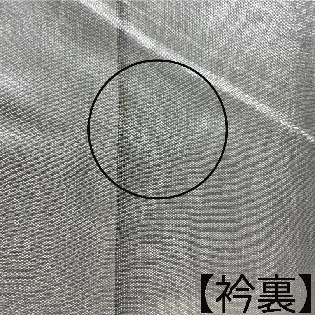 小紋 正絹 身丈156.5cm 裄丈65.5cm 袷 濃紺色 紬地 幾何学模様 しつけ糸付き Sランク 青系 1115003882317