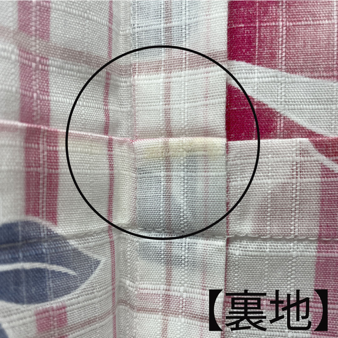 Yukata Morning Glory Check Cotton S Rank Single Layer Length 162.5cm Sleeve Length 65cm White 1118001512411