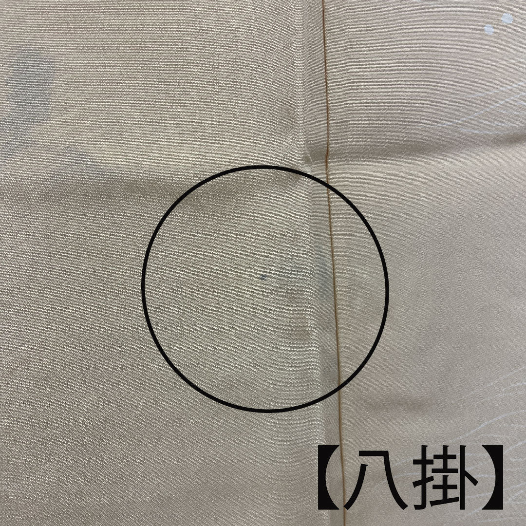 訪問着 袷 身丈156.5cm 裄丈65cm 刺繡 鶴 松 正絹 Sランク クリーム系 1112000932315