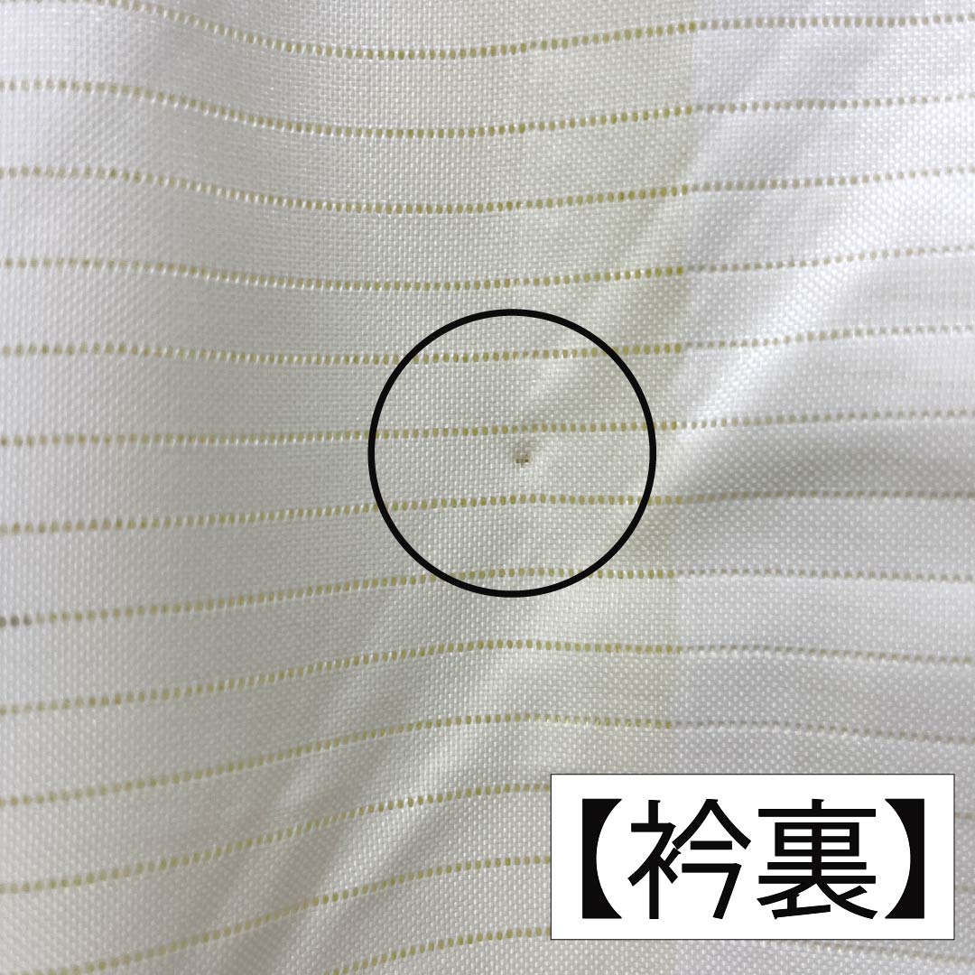 夏物 ポリエステル 小紋 Aランク 身丈153cm 裄丈62cm 淡黄色(たんこうしょく) 草花模様 洗える着物 絽 黄系 1132005283223