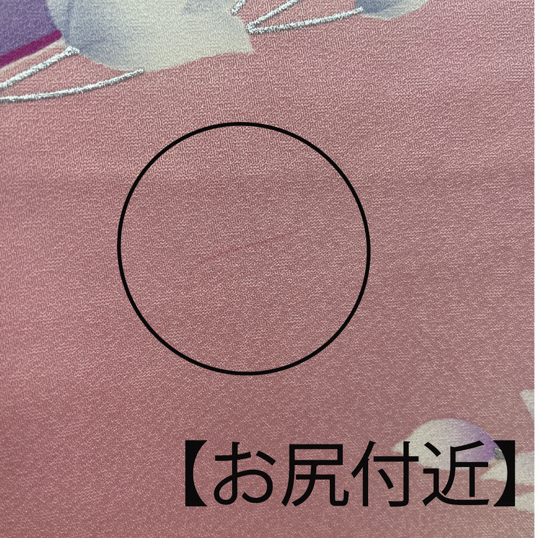 振袖 身丈165.5cm 裄丈64cm 袷 京友禅 花模様 正絹 Aランク ピンク系 1113000563513